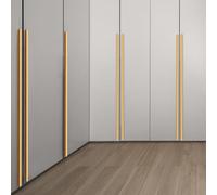 Tiradores de Puertas de Cocina Modernos, 2 piezas Manija del Cajón Dorado Aluminio Sólido | Superficie Anodizada Manijas en Forma de T Distancia Agujero: 96 - 960 mm Tiradores de Puertas 554mm/21.8in