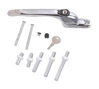 Tiradores de ventana de acero inoxidable con cerradura y tornillos, agarre antirrobo, manija de puerta de balcón, mango ergonómico duradero para niños, fácil de instalar