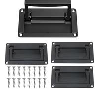 Tiradores empotrables negros mate, paquete de 4 con tornillos de montaje, tiradores de gabinete empotrados para cocina y muebles
