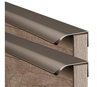 Tiradores Invisibles para Muebles 2 Tirador de Cocina Tiradores Largos para Puerta de Armario Manijas de Cajón de Aleación de Aluminio, Marrón (Length 600mm)
