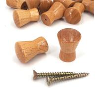 Tiradores Madera de Muebles, 6 mini pomos de madera for armario, cajón, mueble, mango redondo 16,5 mm diámetro(8Pcs)