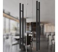 Tiradores modernos de dos caras de acero inoxidable para puerta, 1 par de manijas de puerta de ducha y vidrio cepillado de 1500 mm, para oficina, tienda, hotel