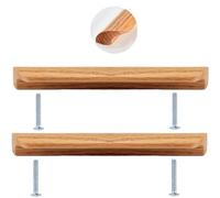 Tiradores Negros 2 Piezas Perilla Y Manija De La Puerta Del Gabinete De Madera Maciza Armario Armario Cajonera Manija De La Puerta Manija De Madera,Roble-224mm