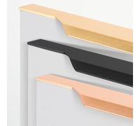Tiradores Ocultos Cajones 4 Piezas Tiradores Para Armario Perillas De Armarios De Cocina Tiradores De Muebles Ocultos Aluminio Tiradores Baño(Negro,50cm)