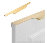 Tiradores Ocultos para Armarios de Cocina,Manija de la Puerta del Gabinete Oro Cepillado,1 Pieza Muebles de Aluminio Tiradores Ocultos para el Hogar Cocina Puerta Cajón Armario (Length:600mm)