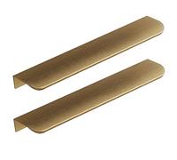 Tiradores ocultos para cajones， Cabinet Handle Finger Edge Pull Furniture Knobs Drawer Handles Bronze Gold 2 Pieces(Overall length 600mm)