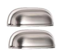 Tiradores para Cajones con Forma de Concha 2 Tiradores para Armario de Cocina Manijas de Puerta de Muebles de Aleación de Zinc para Guardarropa Armario, Dorado/Plateado/Gris (Silver)