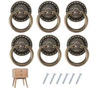 Tiradores para cajones vintage 6 piezas pomo armario redondo 32 mm bronce envejecido para muebles dormitorio baño cocina clásico antiguo fácil de instalar