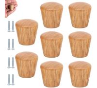 Tiradores Para Muebles 8 Piezas Tiradores De Madera Para Gabinetes Pomos Pequeños De Madera Cónicos Para Cajones Con Tornillos Para Gabinetes Guardarropas Y Cajones De Tocador(Roble 22*22mm)