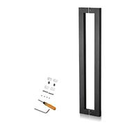 Tiradores para puertas de baño, Barra de granero deslizante de forma plana rectangular,Tiradores comerciales de manija de puerta de acero inoxidable for el hogar, oficina, cocina, baño,Paquete complet