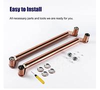 Tiradores para puertas de baño, Empuje de acero inoxidable con accesorio de instalación, juego de herrajes for puerta corredera comercial en forma de C for barra de cobertizo de puerta(Pink,Length180C