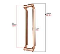 Tiradores para puertas de baño, Entrada s, Interior Exterior corredizo redondo de doble cara for puerta corrediza, puerta abatible, acabado de níquel cepillado de acero inoxidable completo(Brass,Lengt
