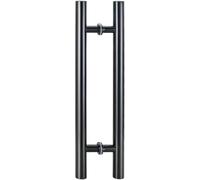 Tiradores para puertas de baño, Manijas de puerta interiores y exteriores for puertas corredizas vidrio, barra manija entrada dos caras, redonda, manijas ducha baño(Black,100cm(39 3/8")*70cm)