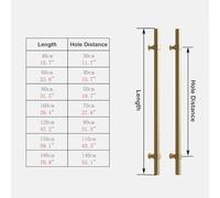 Tiradores para puertas de baño, Tiradores de puerta de acero inoxidable engrosados de empuje y tracción for puerta de metal, puerta de vidrio, puerta templada, puerta de madera, moderno y simple(Yel