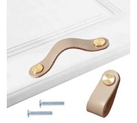 Tiradores piel de Muebles, 4 piezas Tiradores de piel para Muebles,de Cuero Más grueso, para Armarios de Cocina