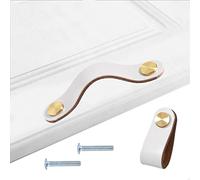 Tiradores piel de Muebles, 4 piezas Tiradores de piel para Muebles,de Cuero Más grueso, para Armarios de Cocina