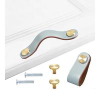 Tiradores piel de Muebles, 4 piezas Tiradores de piel para Muebles,de Cuero Más grueso, para Armarios de Cocina