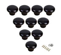 Tiradores Redondos de Cerámica para Puerta de Armario, Dormitorio, 10 Unidades, Negro