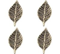 Tiradores y Pomos de Armario 4 Piezas Hoja Zinc para, Bronce Vintage | Diseño de hoja creativo para cajones, puertas y armarios de cocina, baño u oficina