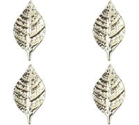 Tiradores y Pomos de Armario 4 Piezas Hoja Zinc para Muebles, Dorado | Diseño de hoja creativo para cajones, puertas y armarios de cocina, baño u oficina