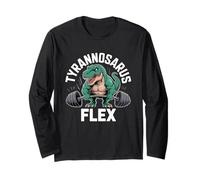Tiranosaurio Flex Halterofilia Diversión Manga Larga