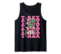 Tiranosaurio Rex T-Rex Dinosaurio niña mamá Coqueta Arco Camiseta sin Mangas