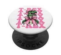 Tiranosaurio Rex T-Rex Dinosaurio niña mamá Coqueta Arco PopSockets PopGrip Adhesivo