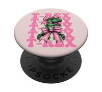 Tiranosaurio Rex T-Rex Dinosaurio niña mamá Coqueta Arco PopSockets PopGrip Adhesivo