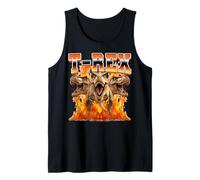 Tiranosaurio T-Rex Dinosaurio Rex Flames 90s Bootleg Style Camiseta sin Mangas