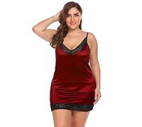 Tirantes atractivos del cordón de la ropa interior pijamas atractivos del camisón de yardas grandes tentaciones grasa paquete de cadera,Rojo,XXXL