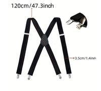 Tirantes de 1 pieza para hombre de resistencia con espalda en X elástica, tirantes de nailon ajustables y resistentes clips de metal