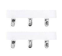 Tirantes de calcetín para mujer, antideslizantes, elásticos, liguero, para medias, con clips de metal con boca de pato (M, blanco)