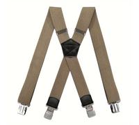 Tirantes de resistencia para hombre, 1 pieza, para trabajo, exteriores, caza, , esquí, espalda en X de 1.5 pulgadas de ancho con 4 pinzas fuertes, tirantes elásticos ajustables para pantalón