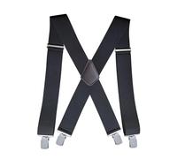 Tirantes elásticos para hombre, diseño de ajuste cómodo con clips de metal plateado para apoyo diario (color negro)