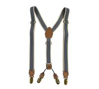 Tirantes elásticos Retro de 2,5 cm for hombre, tirantes Unisex con 4 Clips tipo Y a rayas, tirantes anchos, suspensorio informal for hombre (Color : B-Khaki-2.5cm, Size : 1pc)