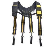 Tirantes para Cinturón de Herramientas, Trabajo Pesado Tirantes Bolsa de Herramientas Colgante Anillo Portaherramientas Portátil Con Bolsillo+Correa Ajustable, para Electricista Carpintero