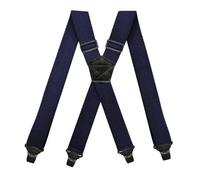 Tirantes Para Hombre 2 piezas de 3,5 x 120 cm for hombre y adulto, 4 pinzas for pantalones casuales, con rayas en forma X, abrazaderas plástico, tirantes elásticos, accesorio costura(Dark blue)