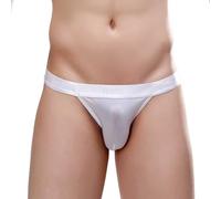 Tirantes para hombre a rayas para hombre, tanga para hombre, tanga elástica, ropa interior para hombre, ropa interior deportiva de bajo perfil, transpirable, ropa interior deportiva, Blanco, XL