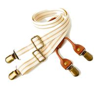 Tirantes para hombre con 3 clips, espalda en Y, 2,5 cm de ancho, tirantes resistentes ajustables y elásticos con fuertes clips de metal, amarillo, Talla única