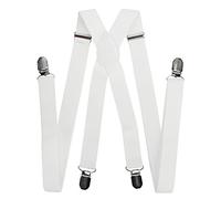 Tirantes para hombre de alta calidad de Axy anchos de 2,5 cm con 4 clips fuertes en forma de X, también para señora