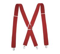 Tirantes para Hombre Tirantes for hombre con 4 clips, 3,5 cm de ancho, ajustables, elásticos, en forma X, ideales for pantalones y mujer. También disponibles como accesorios for bodas(Dark red)