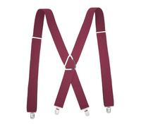 Tirantes para Hombre Tirantes for hombre con 4 clips, 3,5 cm de ancho, ajustables, elásticos, en forma X, ideales for pantalones y mujer. También disponibles como accesorios for bodas(Wine red)