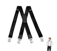 Tirantes para Hombre, Tirantes para Pantalones Hombre X Forma Tirante Caballero Adjustable Ancho 3,8 cm Elásticas Con 4 Clips De Metal Muy Fuertes Longitud Adjustable Accesorio Traje de Business