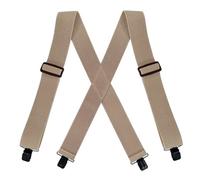 Tirantes para Hombre Tirantes Resistentes For Personas Altas Y De Gran Tamaño, Con 4 Clips, Trabillas For Cinturón En La Parte Trasera, 5 Cm Ancho, Ajustables Elásticos, For Hombres Mujeres(Khaki)