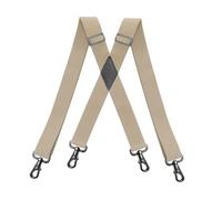 Tirantes para pantalones hombre Tirantes elásticos resistentes y altos con 4 ganchos a presión de 3,5 x 120 cm for hombre, ajustables, for trabajo Tirantes elásticos para pantalones hombre(Beige)