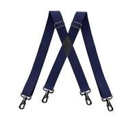 Tirantes para pantalones hombre Tirantes elásticos resistentes y altos con 4 ganchos a presión de 3,5 x 120 cm for hombre, ajustables, for trabajo Tirantes elásticos para pantalones hombre(Deep blue)