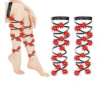 Tirantes Para Piernas | Tiras Florales De Disfraz Antideslizantes Para Muslos | Liga Muslo Ajustable Atuendo Gótico Exótico Accesorios Disfraz para Viajes Fiesta Halloween Vestir Cosplay