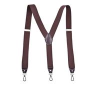 Tirantes resistentes con ganchos giratorios, pantalones vaqueros de trabajo para hombre, espalda en Y grande, tirantes elásticos ajustables y altos con correa para cinturón, marrón, Talla única