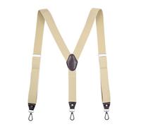 Tirantes resistentes con ganchos giratorios, pantalones vaqueros de trabajo para hombre, espalda en Y grande, tirantes elásticos ajustables y altos con correa para cinturón, beige, Talla única