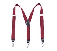 Tirantes resistentes con ganchos giratorios, pantalones vaqueros de trabajo para hombre, espalda en Y grande, tirantes elásticos ajustables y altos con correa para cinturón, rosso, Talla única